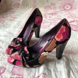 EUC Missoni velvet pansy heels size 39.5 US 9.5